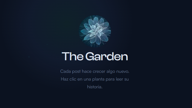 Pantalla de inicio de The Garden